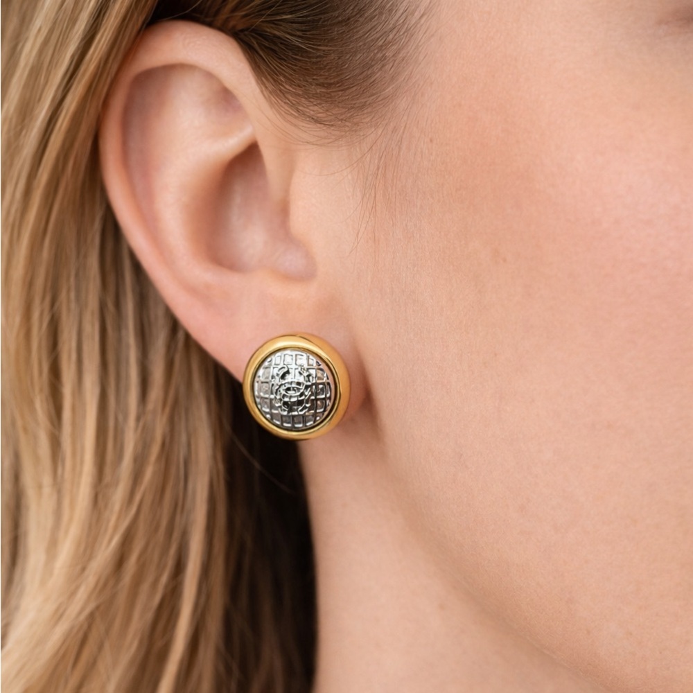 Chanel Gold And Silver Earrings